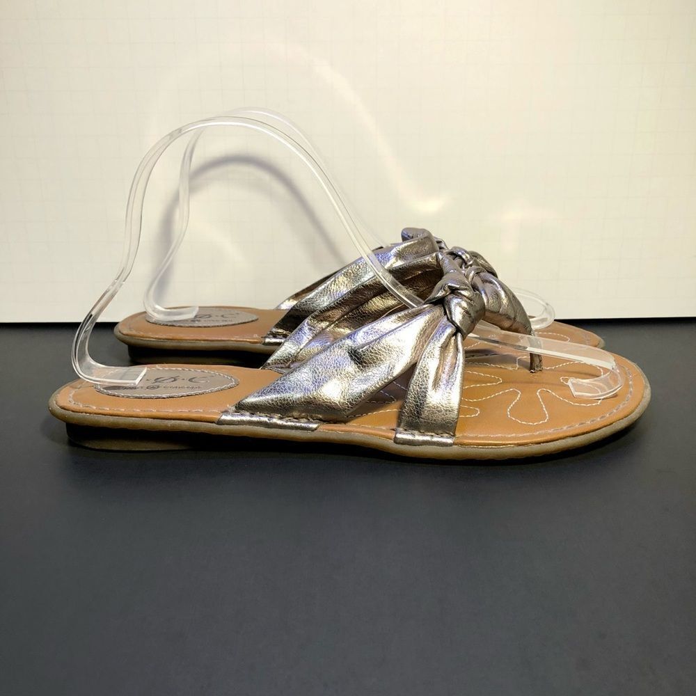 Womens BOC Born Concept Metallic Silver Slip On Sandals / Size 9 - Picture 2 of 9